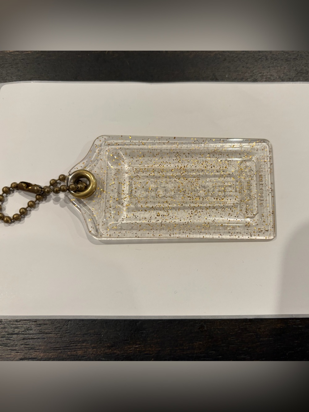 Coach Poppy Gold Glitter Hangtag